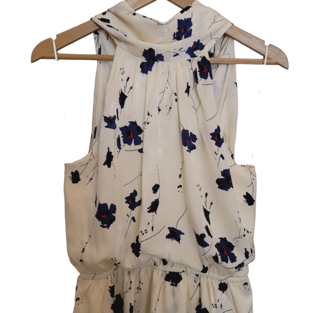 Willow Cream and Blue Floral Mini Dress - Picture 9 of 14